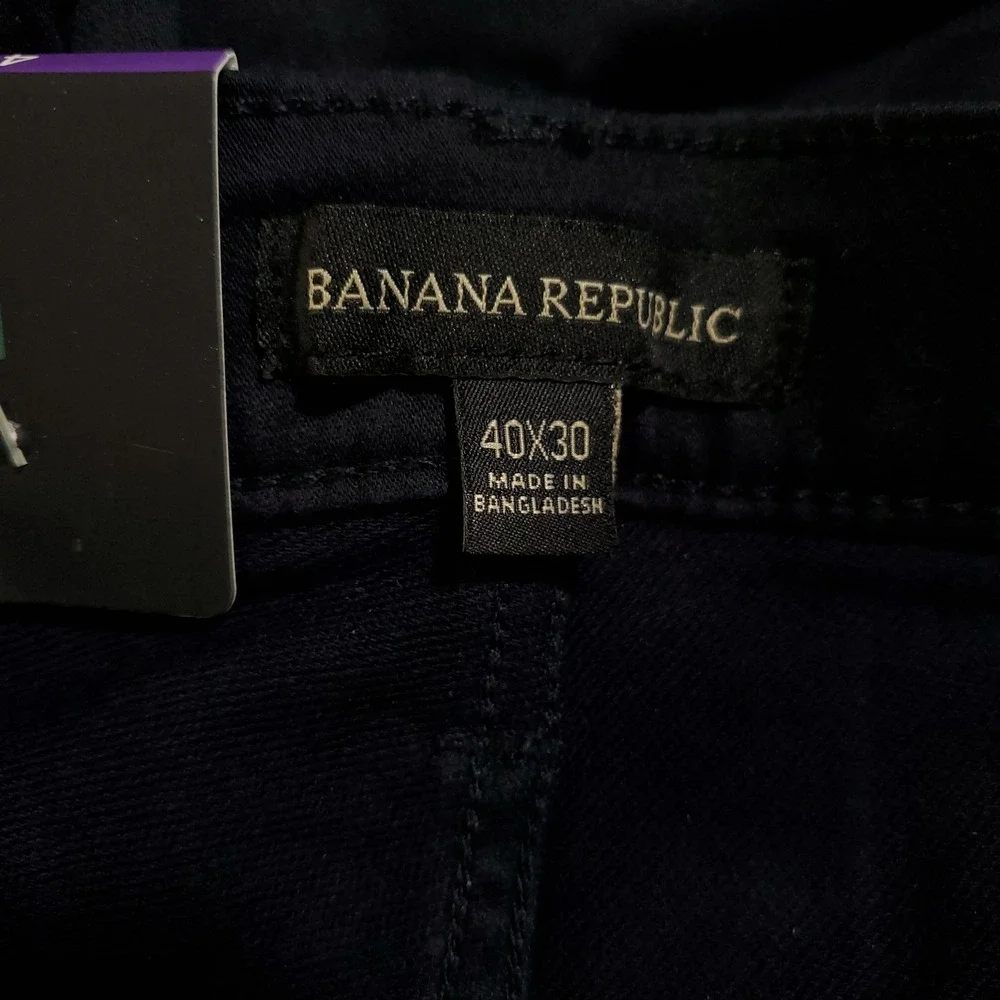 Banana Republic Traveler Pants Mens 40x30 Black Straight Fit Stretch Cotton NWT